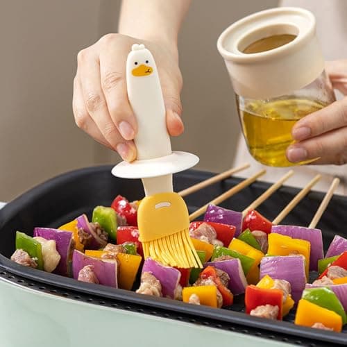 200 ml Oliedispenserflaske med drypfri børste, integreret bage- og grillværktøj til præcis påføring, køkkentilbehør, Ye Yellow