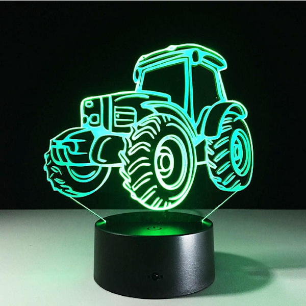 3D Stereoskopisk Effekt Illusions Nattlys 7 Fargeendring LED Skrivebordslampe Berøringsbryter Romdekor Gavetilbehør