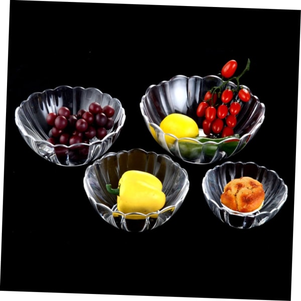 WJ Plast Dessertskålar Fruktsalladsskål Grönsaksskål Fruktserveringsfat Lotusskål Bordsservis Valfritt Transparent salladsskål