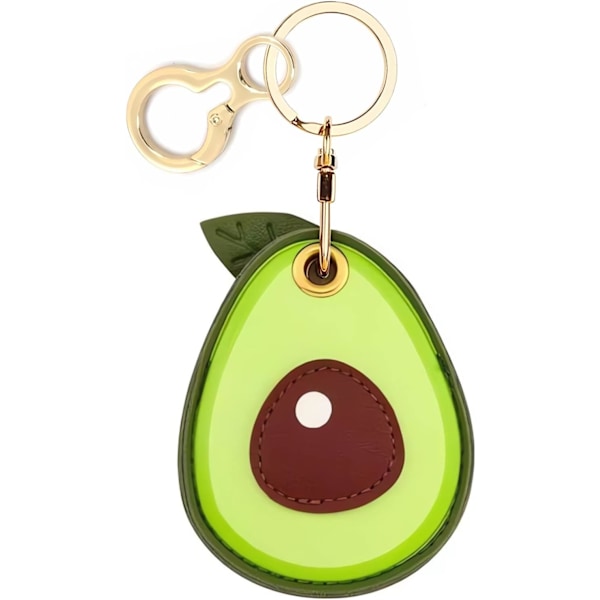 Læder nøgleringholder etui kompatibel med Apple AirTag, sød beskyttende Air Tag cover med nøglering, anti-scratch finder GPS tracker etui til Avocado
