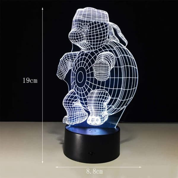 Illusjon LED nattlys 3D nattlys LED illusjon skilpaddeform nattlys illusjon LED nattlys