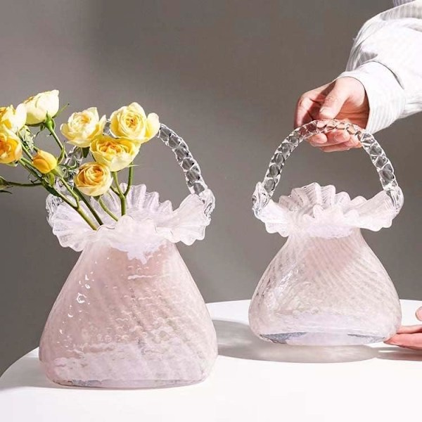 Glasvas i Handväska Form Blomvas Unik Blomvas Dekorativ