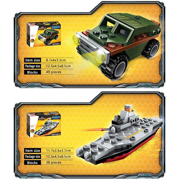 Militär Tank Byggsats, STEM Byggleksaker 361PCS Pansarfordon Byggstenar Leksaker, Beväpnad Bil Militärfordon Block Kit
