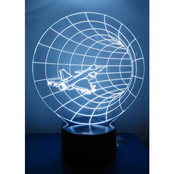 3D Natlys LED Illusion Lampe Sengelampe Bordlampe, ATTOE 7 Farveskiftende Lys med Akryl Flad & ABS Base & USB Oplader som Hjemmedekoration