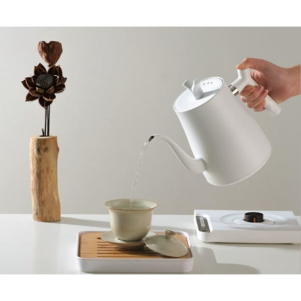 304 Rustfrit Stål Svanehals Kedel Elektrisk, Temperaturstyring med 7 Variable Forudindstillinger Kedler, Smart Kedel Egnet til Brygning af kaffe og te 1L