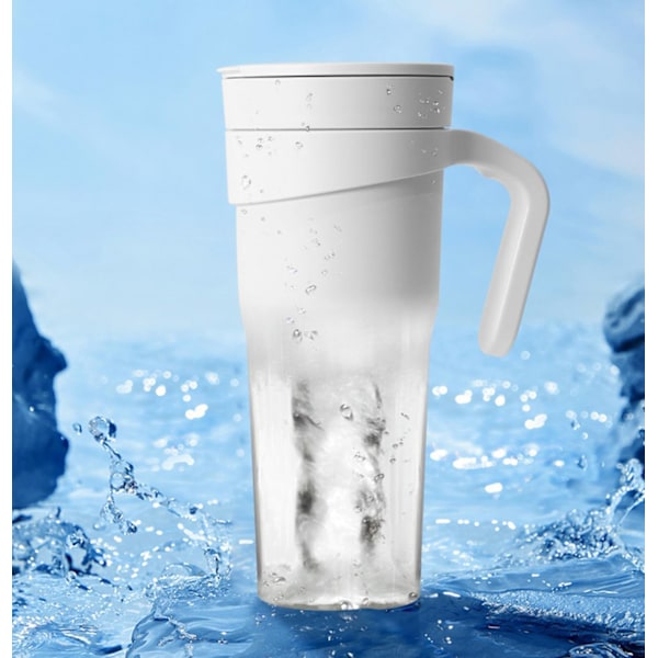 Bærbar Blenderkopp Personlig Størrelse Juicer Ledningsfri Vanntett 470ml/16oz 6 Blader Egnet for Juice Smoothies Shakes LB40 White