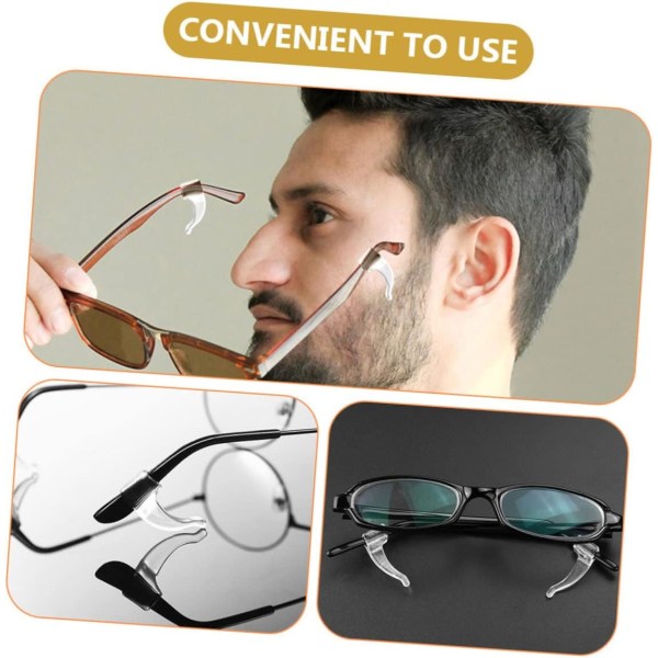 WJ 48 Par Glasögon Anti-Glass Cover Shot Glasögon Öronkrokar för glasögon Silikon Glasögon Öronkrokar Öronkåpor Hållare A