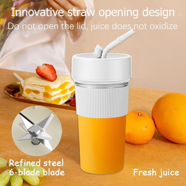 Bärbar Mixer, Liten Fruktjuicer Med Sugrör, Matblandare, Bärbar Mixer För Kök, Resor, Hem