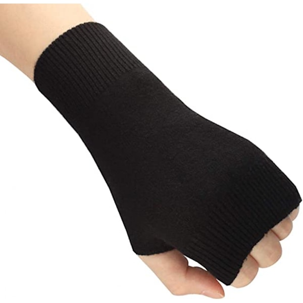 Cashmere halvfingerlösa handskar dam vinter varma vantar, mjuka och bekväma att inte skada huden.