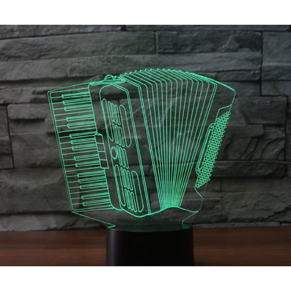3D Akkordeon Fjernkontroll 16 Farger Nattelysbilder Illusions Akryl LED Bord Nattbord Lampe Barn Soverom Skrivebord Dekor Bursdagsgaver Leke for Barn