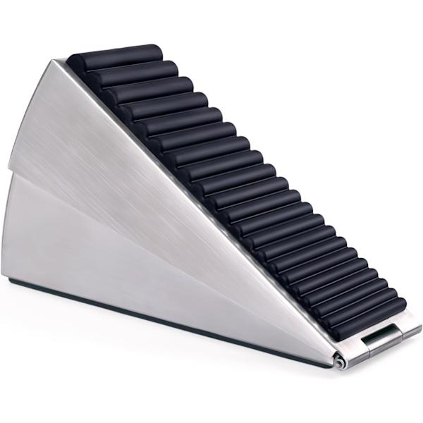 WJSMSterkeste store dørstopper - Heavy Duty dørstopp kile høye dørstoppere for bunnen av døren, 3 tommer høy justerbar fjærbelastet dørstopper Silver 1 Pack