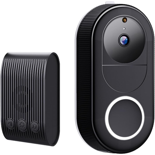 Trådlös videodörrklocka smart med nattsyn, intelligent visuell rörelsedetektering dörrklocka, enkel att installera hem intercom dörr dörrklocka