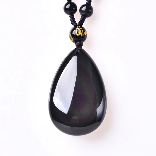 Rainbow Eye Obsidian hänge Halsband hänge Obsidian Water Drop Design Naturligt kristallmaterial DIY Smycken Souvenir