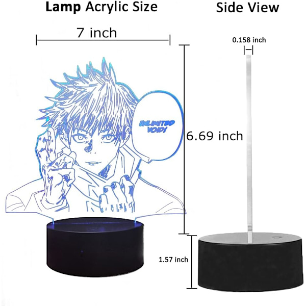 Anime Satoru Gojo lampa 3D LED nattlampa för sovrumsdekoration Akrylbelysning USB-touch fjärrkontroll bordslampa Lampara födelsedag jul leksak (Gojo Satoru)