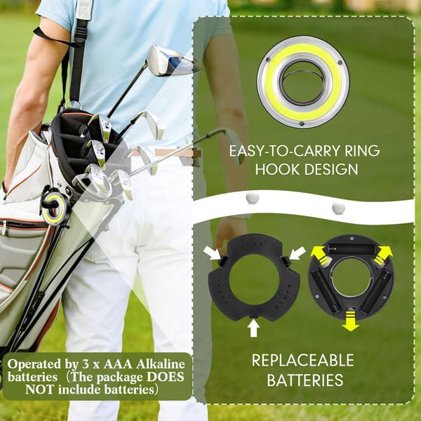 LED Glow Putting Cup Flaggor & Stolpar, 4-Pack Nattgolftillbehör med Batteridriven Belysning för Trädgårdsövning, Fester 4-Pack