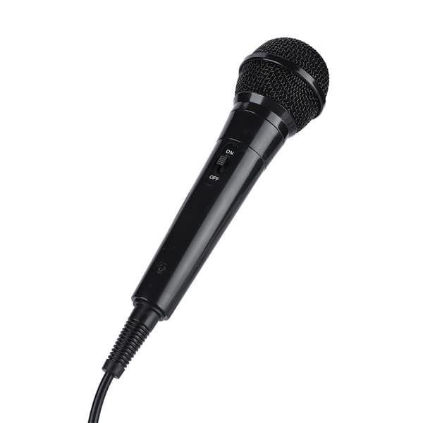Bærbar håndholdt bevægelig spole kablet dynamisk mikrofon klar stemme til karaoke (sort)
