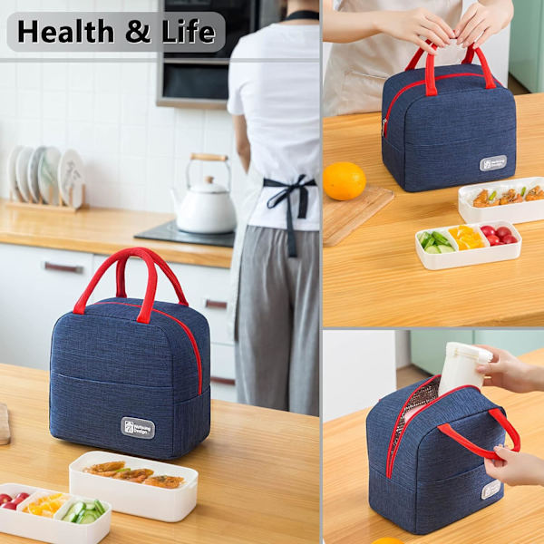 Isoleret frokostpose til kvinder og mænd, genanvendelige frokostbokse, vandtæt tote taske til arbejde, kontor, picnic, udendørs (Lysegrå) Light Grey