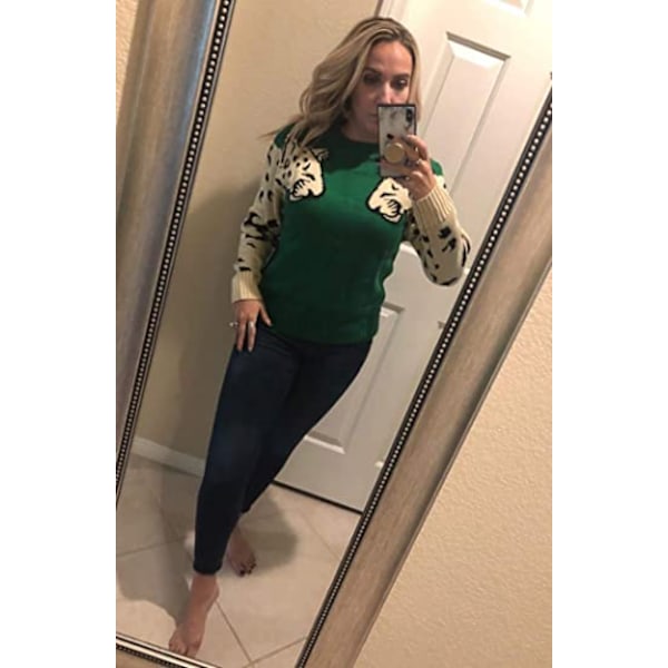Dam tröjor casual leopardmönstrad lapptäcke långa ärmar stickad pullover korta tröjor toppar