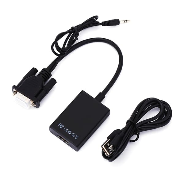 1080P HD VGA til HDMI Audio Video Kabel Adapter Konverter med USB-kabel til PC Computer