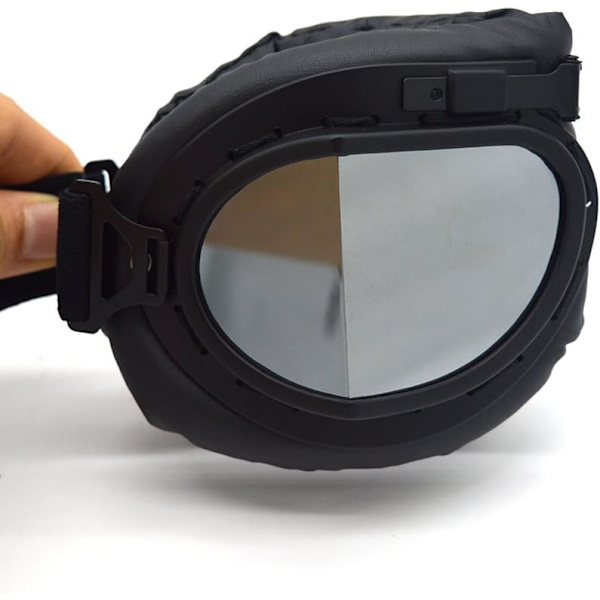Moottoripyörälasit Vintage Pilot Style Cruiser Scooter Goggle Ulkoilmahiekkalasit Pyöräilijä Cruiser Touring Silmälasit(sliver)