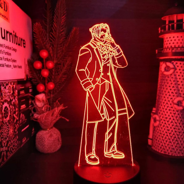 Attorney Miles Edgeworth LED Illusion Lamp 3D Anime Bedroom Table Lamp Kids Manga Gift Home Decoration Lampara Toy Gift Christmas Birthday