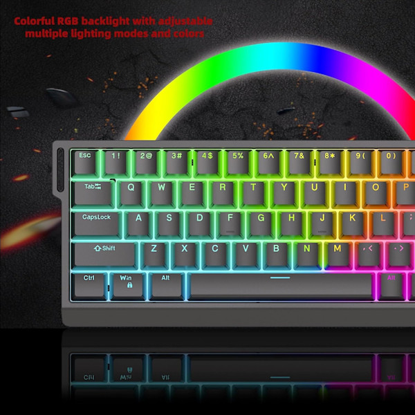 HE65 Rapid Trigger Spilkeyboard, 65% Magnetisk Switch Hall Effekt Keyboard Hot Swap Custom RGB Hyper-Hurtig Justerbar Aktivering Kabelforbundet