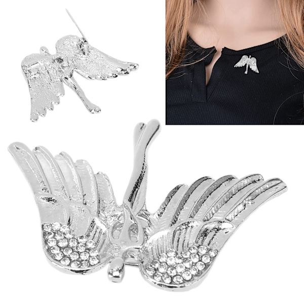 Engel Brosche Pin Legering Rhinestone Krave Pin Frakke Sweater Dekorative Tilbehør Sliver