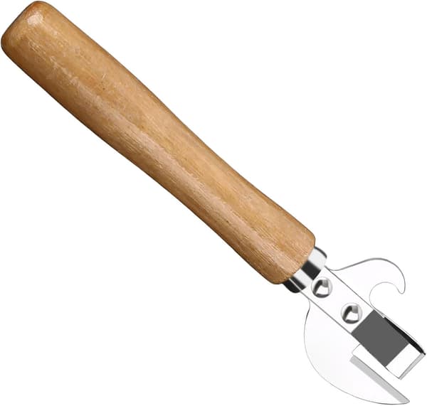 3 stk. dåseåbner i rustfrit stål, traditionel manuel dåseåbner med glat kant, køkken dåse- og blikåbner og proptrækker til