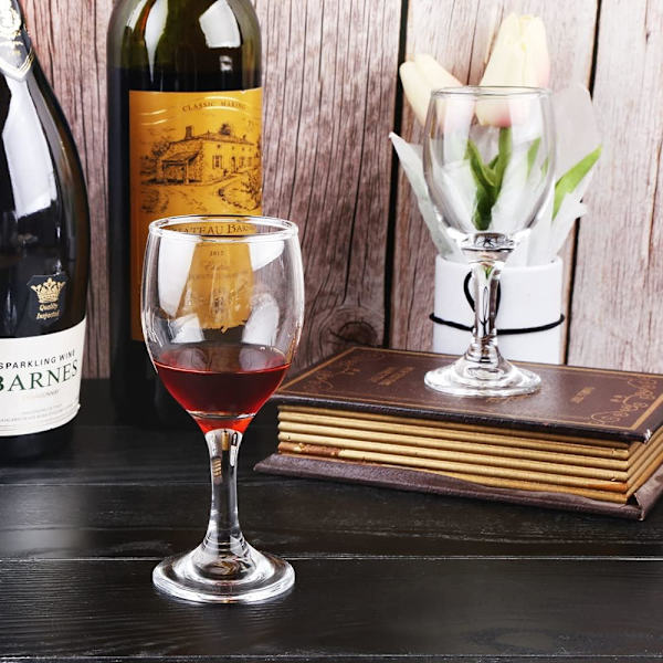 120ML 4 Ounce - Sett med 6 Klassiske Rødvinglass Holdbare Klart Hvite Blyfrie Glasskopp Til Fest (Glass, 6Pcs4OZ)