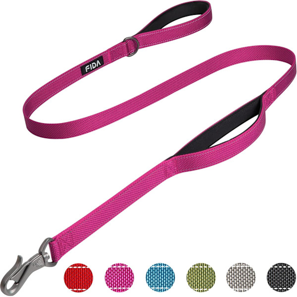 5 FT Heavy Duty Hundekobbel med 2 komfortable polstrede håndtak, trafikkhåndtak og avansert enkel snørekrok, reflekterende gåbånd for store, mellomstore og S Rose5FT 5 Feet (Pack of 1)