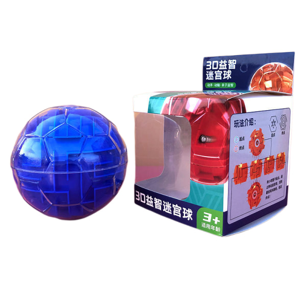 3D Maze Ball Magic Labyrinth Brain Teaser Puzzles Intelligence Challenge Observe Training Toy Game Gift for Kid Adult Older(Blue)