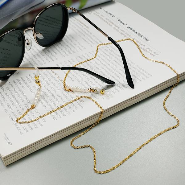 Kvinnors glasögonkedja pärlor halsband anti-glid rep snöre glasögon solglasögon halsband rem