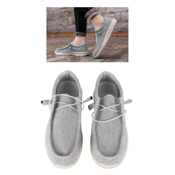Herr Casual Skor Promenader Mode Sport Andas Lätt Mjuk Man Canvas Skor Grå 45 (275mm / 10.8in )