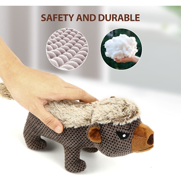 Hundesk leketøy for aggressive tyggere, uforgjengelige hundesk leketøy med knitrende papir, holdbare tannleker for mellomstore og store raser (Co Coffee Brown