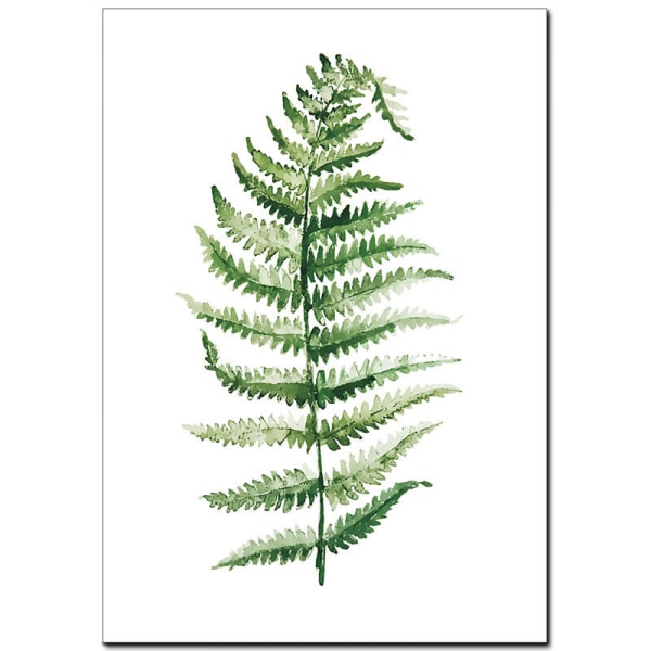 Wekity Green Leaves Väggkonst Canvas Print Poster, Simple Vitality Akvarell Art Ritning Dekor för Hem Vardagsrum Sovrum Kontor (Set med 4 oinramade