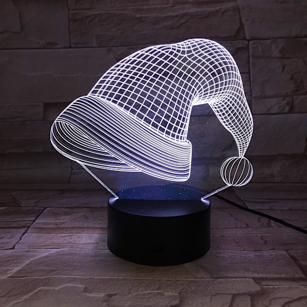 Uruzuo Glædelig Jul Træ Julemand 3D Illusion Natlys Legetøj Snemand Lampe, Skrivebord Julelys Fødselsdag Dekorationer Gaver Fest Værelse Dekoration