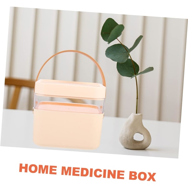 WJ Medicine Box Multifunktionell förvaringslåda Makeup förvaring Box Office förvaringskärl Hjälplåda Plast Craft Box pink 19.3X17.3X17.5CM