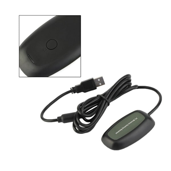 PC trådløs spillmottakeradapter for Microsoft XBOX360-kontroller - Svart