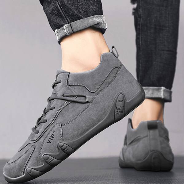 Herr Sportskor Casual Lätt Mjuk Gummisula Herr Mode Sneakers för Vinterlöpning Promenader Grey 41