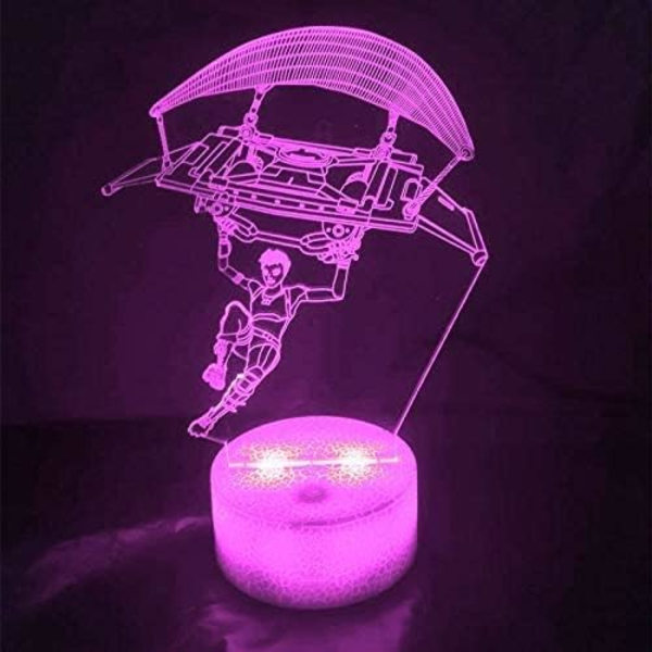 3D Skydiver Fjernbetjening 16 Farve Natlys Illusion Akryl LED Bord Sengelampe Børneværelse Skrivebords Dekoration Fødselsdagsgaver Legetøj til Børn