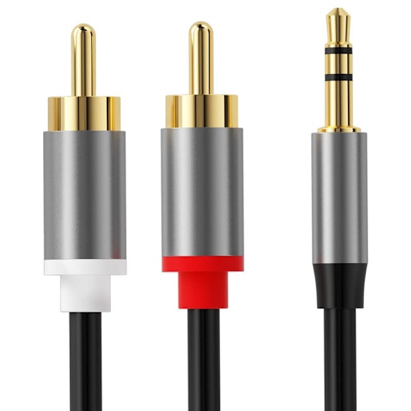 RCA til 3,5 mm lydkabel, 3,5 mm til RCA Y AUX-kabeladapter RCA til hovedtelefonstik lydoutputkabel 1/8 stereo (1,5 m)