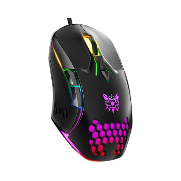 Spillmus, Trådløs PC-mus for nybegynnere med RGB-bakgrunnsbelysning og justerbar DPI, Ergonomisk kontormus for bærbare datamaskiner, Spillmus med 7 responsive knapper