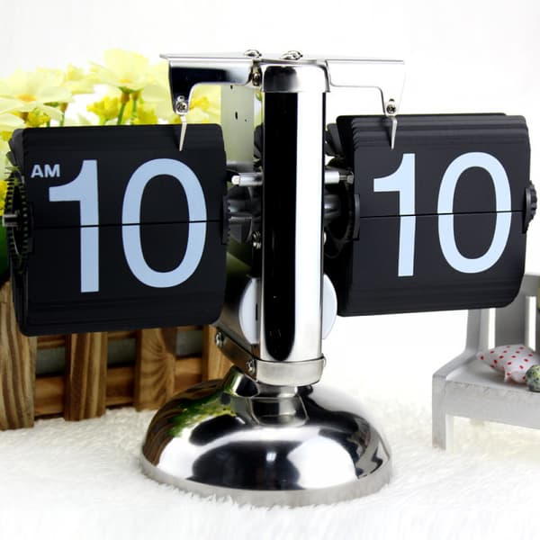 SAYTAY Retro Digital Flip Down Clock - Intern Växeldriven - Svart - 1