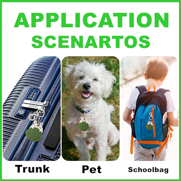 Læder nøgleringholder etui kompatibel med Apple AirTag, sød beskyttende Air Tag cover med nøglering, anti-scratch finder GPS tracker etui til Rabbit