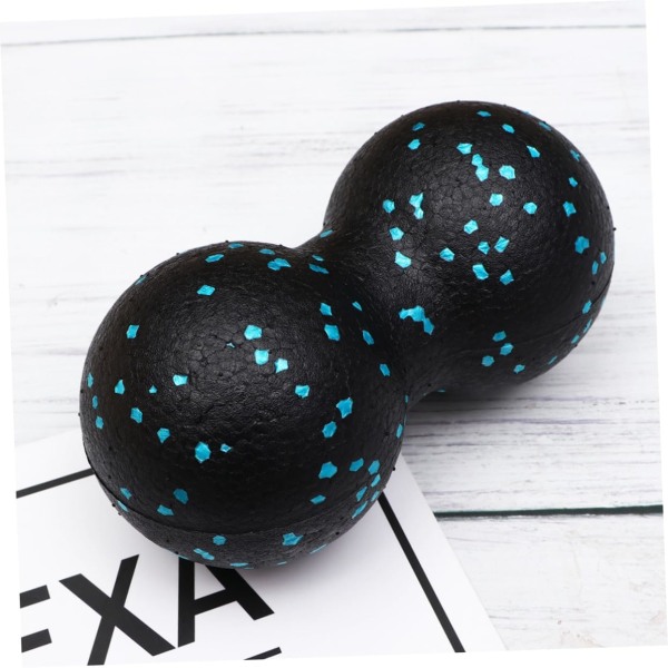 WJ Yoga Peanut Roller Muscle Roller Trigger Point Massager Walkers Lacrosse Ball Epp Massage Ball Back Roller Peanut Massage Ball Dual Wheel Massage Blue 16.5X8.5X2cm