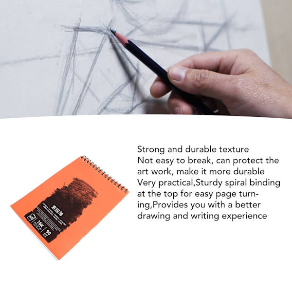 60 ark Sketchbog Professionel 16K Spiralbundet Kunst Sketchbog Kunstner Tegnebog Papir Maleri Skitseblok Orange