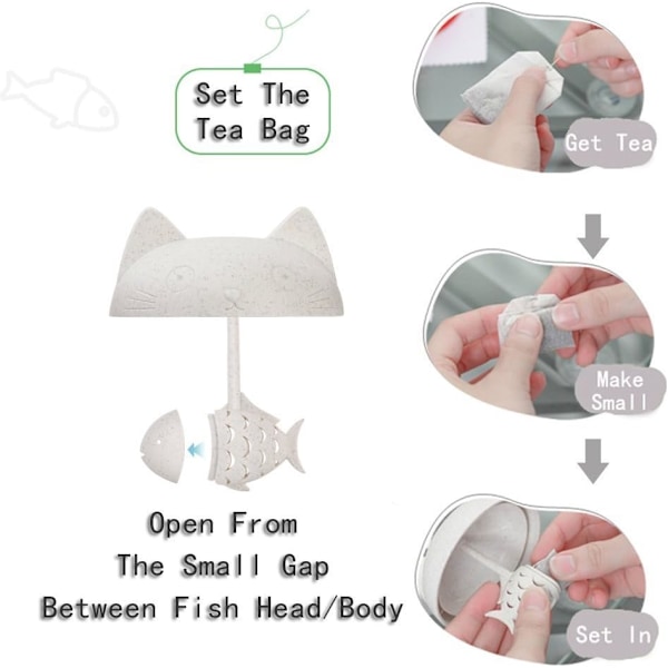 Sød Kat Glaskop Te Kande Med Fisk Te Infuser Si Filter