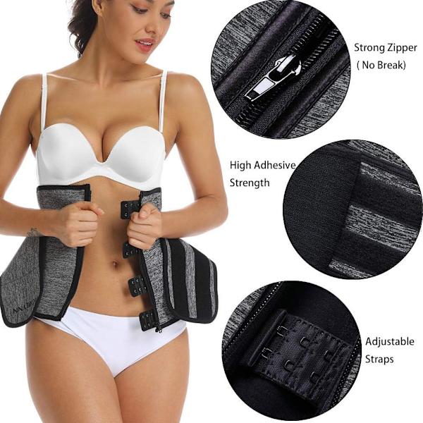 HOPLYNN Neopren svett midjetränare korsett trimmer shaper bälte för kvinnor Grey XXL