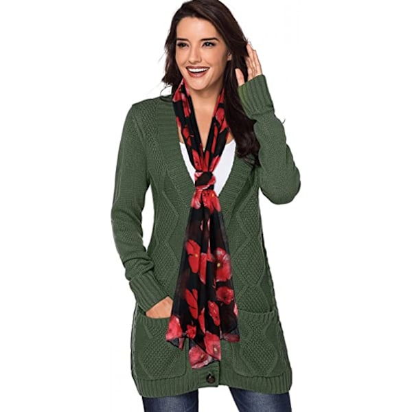 Poppy Scarf - Dam lätt blommig sjal för kvinnor, vårresetillbehör, lätt, mjuk och andningsbar