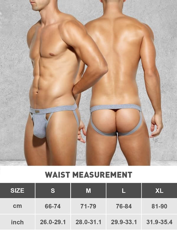 Herre atletisk støtteundertøj i strækbart mesh jockstrap multipakke grey L